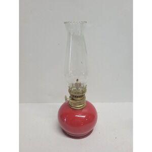 Red LampLight Farms VINTAGE Glass Oil Lamp CHRISTMAS HOLIDAY‎ DECOR